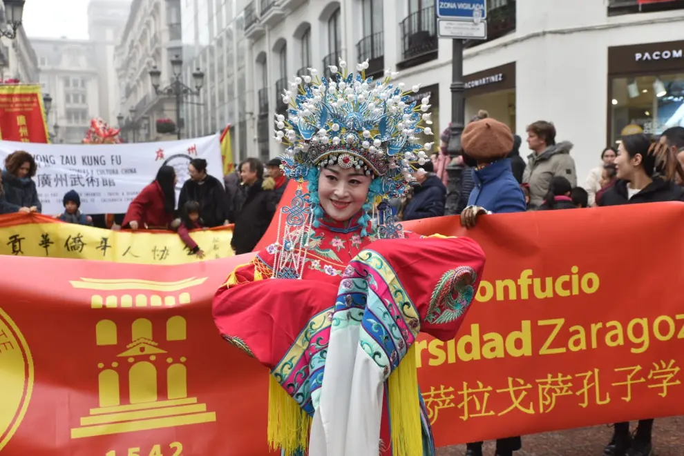 Celebración del desfile del Año Nuevo Chino en Zaragoza.