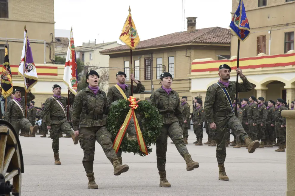 Celebración de la División Castillejos en el acuartelamiento Sancho Ramírez de Huesca.