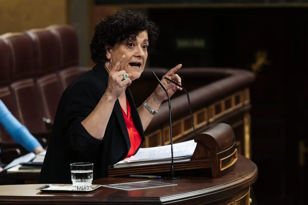 La diputada de ERC en el Congreso, Pilar Vallugera, durante la proposición de ley orgánica de amnistía.