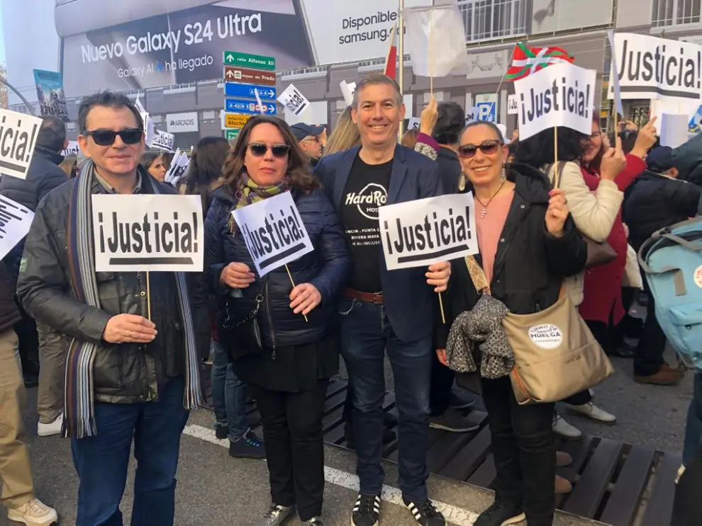 Protesta de los procuradores y abogados contra las pensiones de las mutualidades en Madrid.