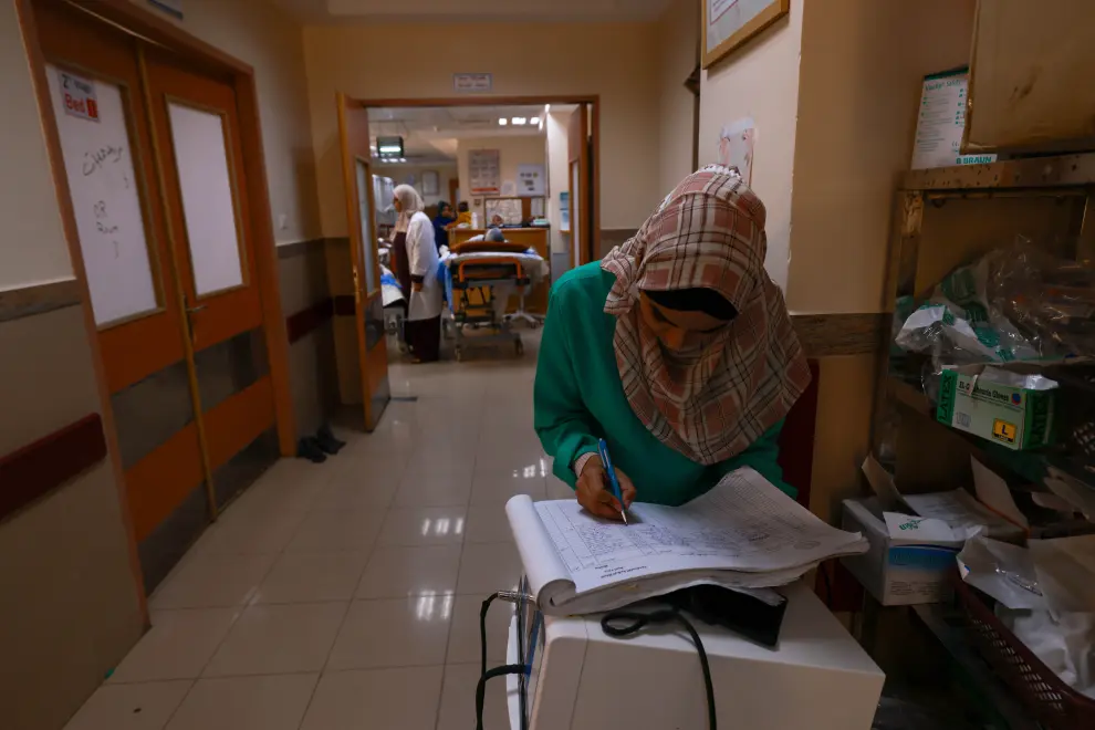 A patient for surgery at Al Aqsa hospital. 29 November 2023, Middle Area, Gaza.