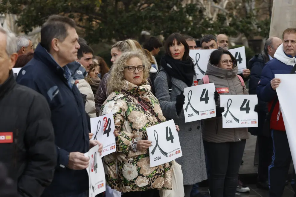 Protesta en repulsa por dos nuevas muertes por trabajo en Zaragoza