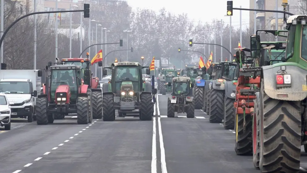 Concentración de tractores en Fraga.
