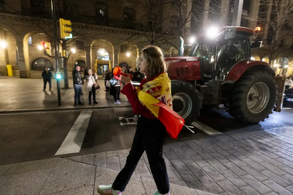 Tractorada en el paseo de la Independencia de Zaragoza