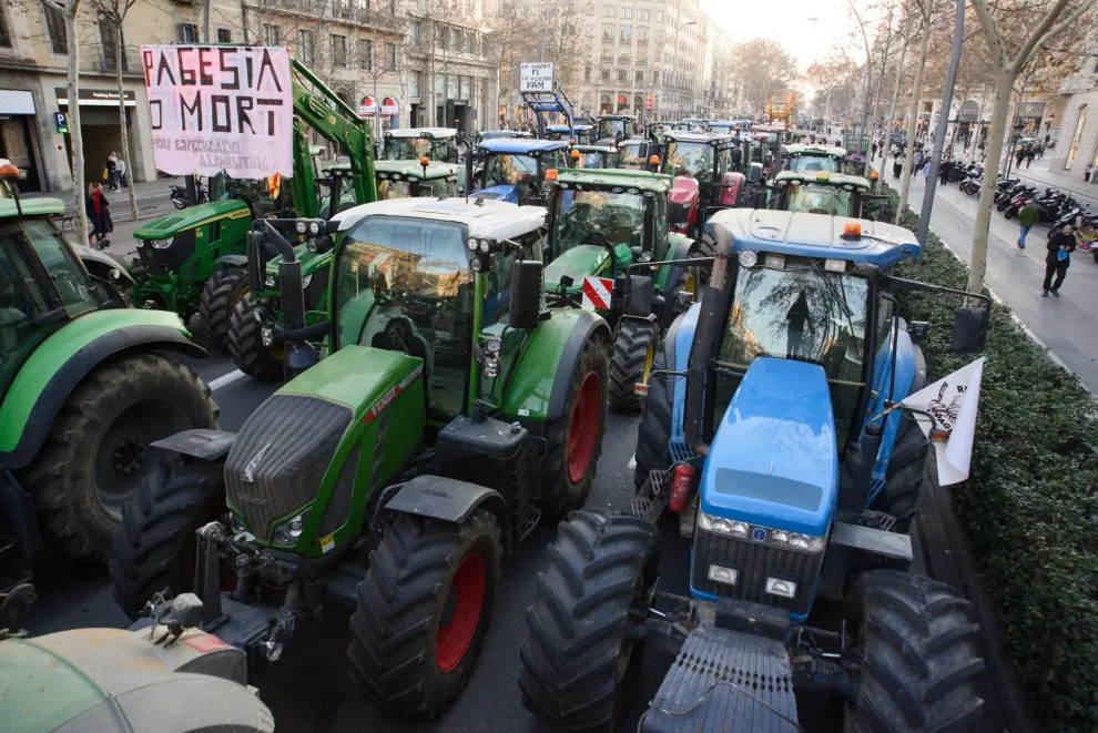 Segunda jornada de protestas de los tractores en las carreteras espaolas para pedir mejoras en el sector