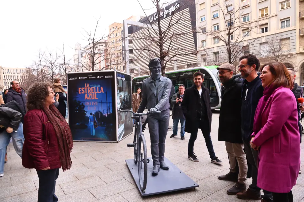 La estatua de Mauricio Aznar, en el Paseo de la Independencia de Zaragoza