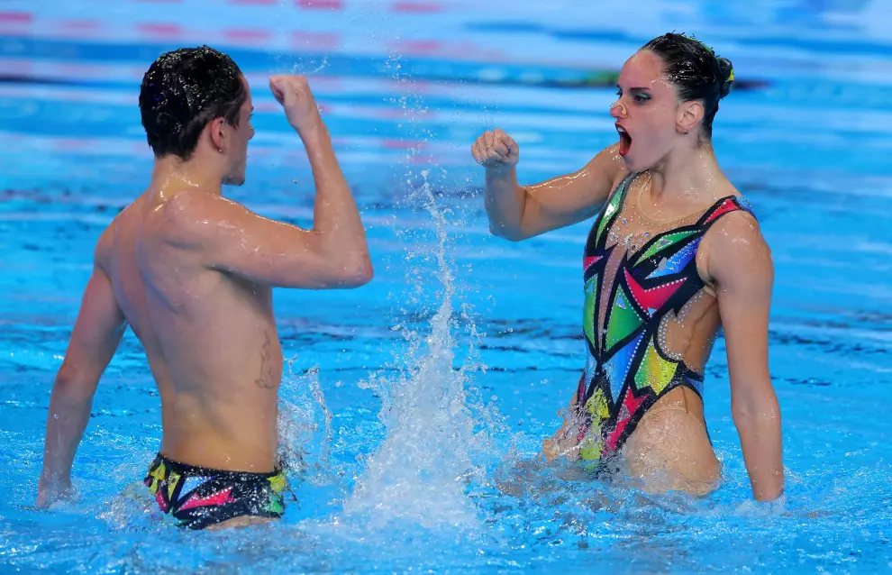 Dennis González y Mireia Hernández, plata en dúo mixto libre de natación artística en el Mundial de Doha