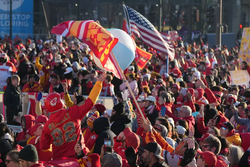 Feb 14, 2024; Kansas City, MO, USA; General view of Union Station before the parade celebration of the Kansas City Chiefs winning Super Bowl LVIII. Mandatory Credit [[[REUTERS VOCENTO]]] FOOTBALL-NFL/