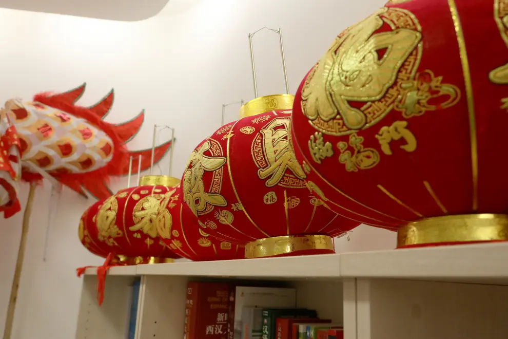 El dragón que sale en el desfile para celebrar el Año Nuevo Chino.