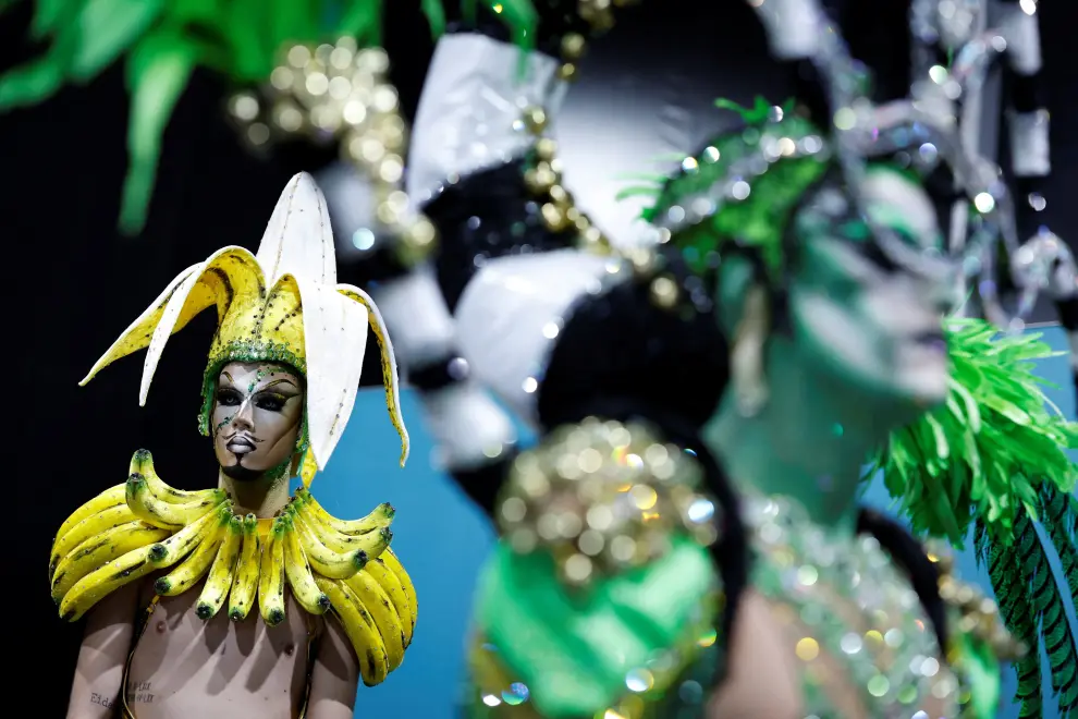 A participant named Drag Akirax performs at a drag queen competition during carnival festivities in Las Palmas de Gran Canaria, Spain February 16, 2024. REUTERS/Borja Suarez [[[REUTERS VOCENTO]]] SPAIN-CARNIVAL/
