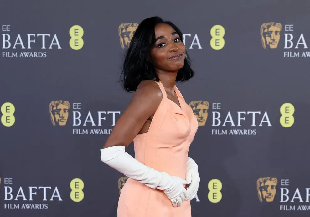 Ayo Edebiri arrives at the 2024 British Academy of Film and Television Awards (BAFTA) at the Royal Festival Hall in the Southbank Centre, London, Britain, February 18, 2024. REUTERS/Isabel Infantes [[[REUTERS VOCENTO]]] AWARDS-BAFTA/
