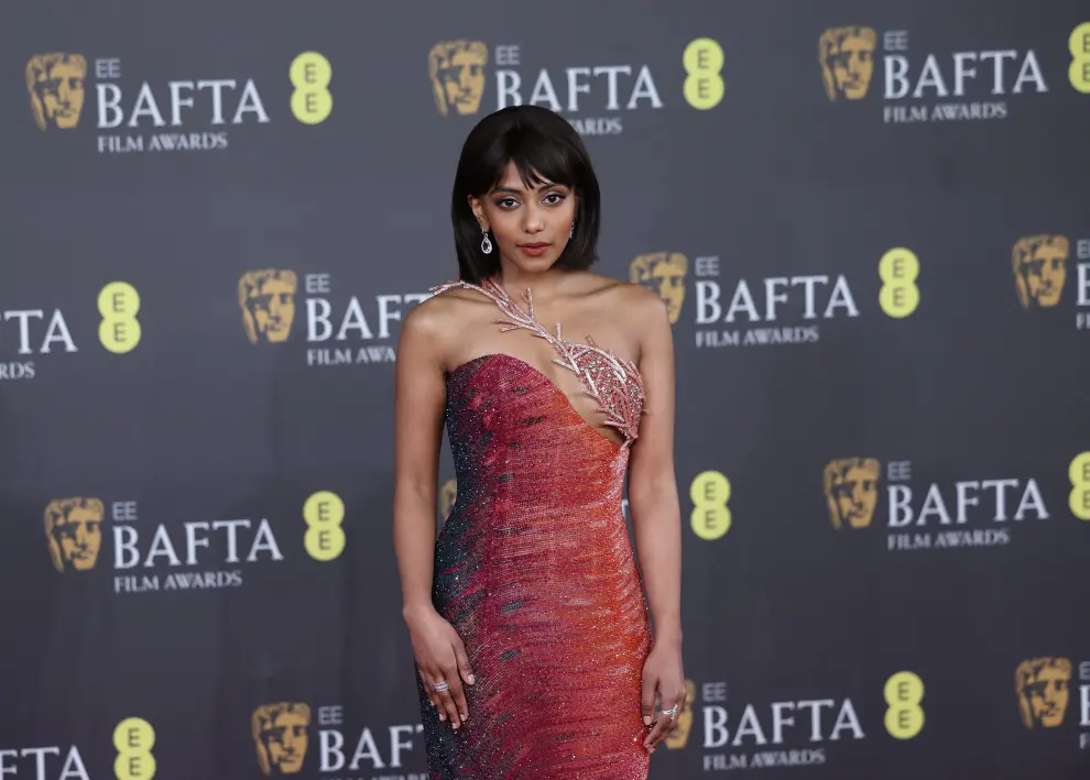 Ayo Edebiri arrives at the 2024 British Academy of Film and Television Awards (BAFTA) at the Royal Festival Hall in the Southbank Centre, London, Britain, February 18, 2024. REUTERS/Isabel Infantes [[[REUTERS VOCENTO]]] AWARDS-BAFTA/