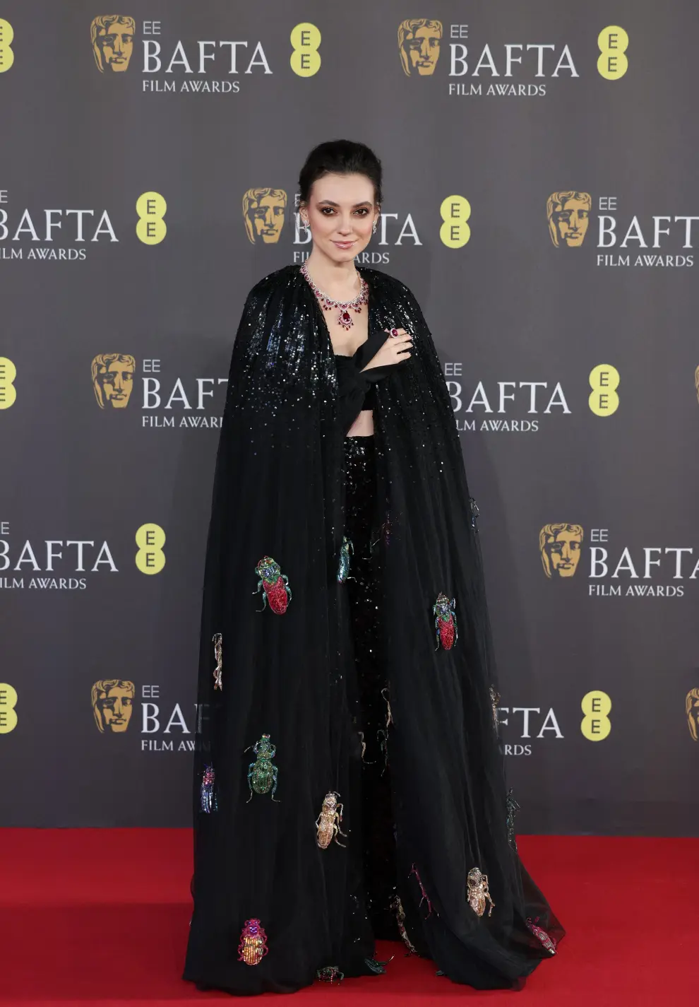 Andreea  Cristea arrives at the 2024 British Academy of Film and Television Awards (BAFTA) at the Royal Festival Hall in the Southbank Centre, London, Britain, February 18, 2024. REUTERS/Isabel Infantes [[[REUTERS VOCENTO]]] AWARDS-BAFTA/