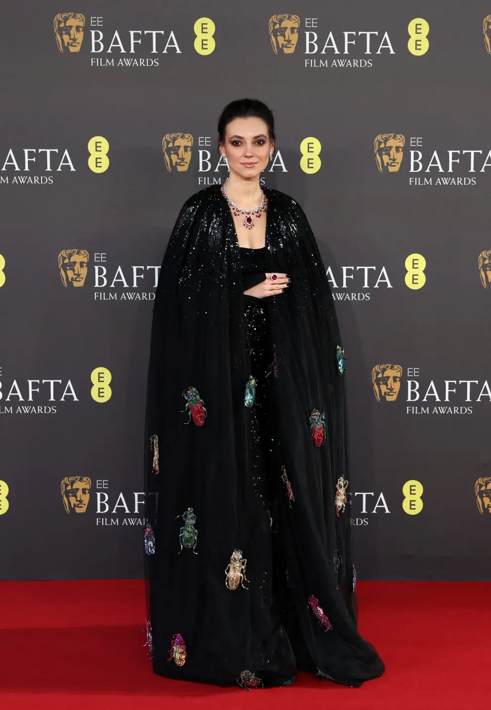 Andreea  Cristea arrives at the 2024 British Academy of Film and Television Awards (BAFTA) at the Royal Festival Hall in the Southbank Centre, London, Britain, February 18, 2024. REUTERS/Isabel Infantes [[[REUTERS VOCENTO]]] AWARDS-BAFTA/