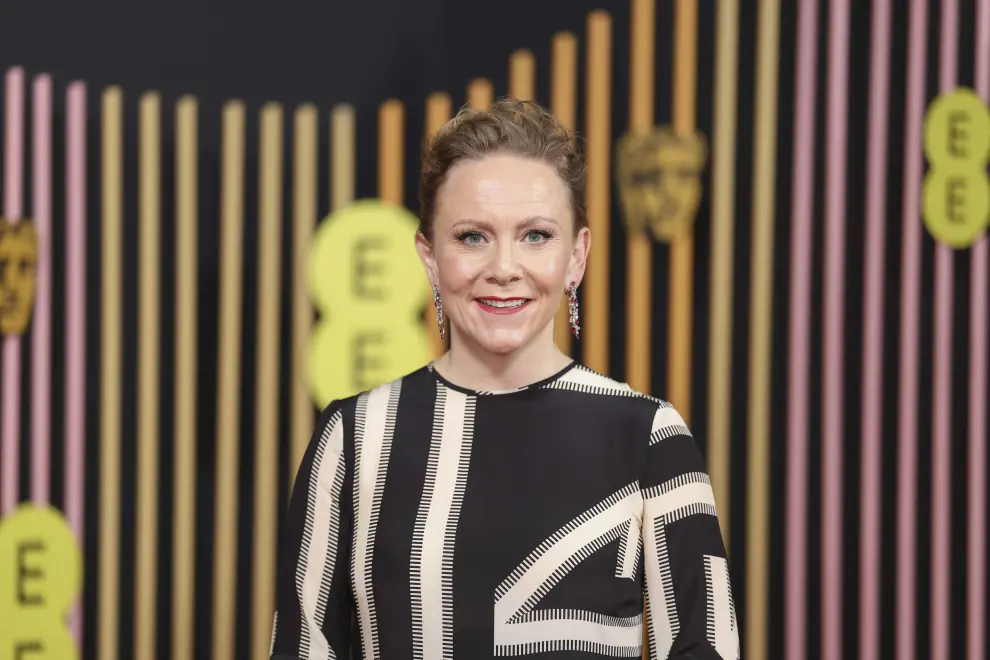 Chair of the BAFTA film committee Anna Higgs poses for photographers upon arrival at the 77th British Academy Film Awards, BAFTAs, in London, Sunday, Feb. 18, 2024. (Photo by Vianney Le Caer/Invision/AP) [[[AP/LAPRESSE]]]