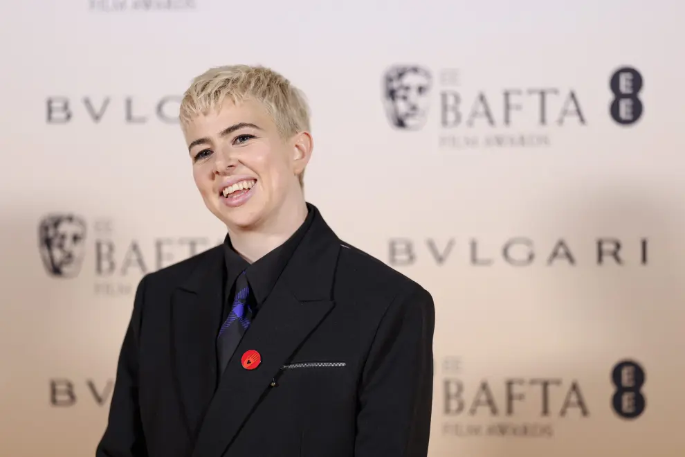 Mia McKenna-Bruce poses for photographers upon arrival for the BAFTA Nominees Party in London, Saturday, Feb. 17, 2024 (Photo by Vianney Le Caer/Invision/AP) [[[AP/LAPRESSE]]]