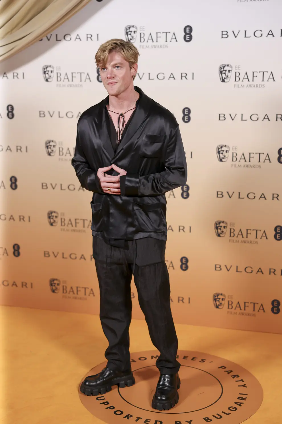 Enzo Vogrincic poses for photographers upon arrival for the BAFTA Nominees Party in London, Saturday, Feb. 17, 2024 (Photo by Vianney Le Caer/Invision/AP) [[[AP/LAPRESSE]]]