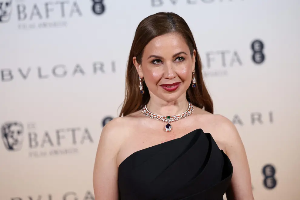 Dominique Tipper and Sope Dirisu pose as they arrive at the Nominees Party for 2024 BAFTA Film Awards, supported by Bulgari, at the National Gallery in London, Britain, February 17, 2024. REUTERS/Isabel Infantes [[[REUTERS VOCENTO]]] AWARDS-BAFTA/NOMINEES-PARTY