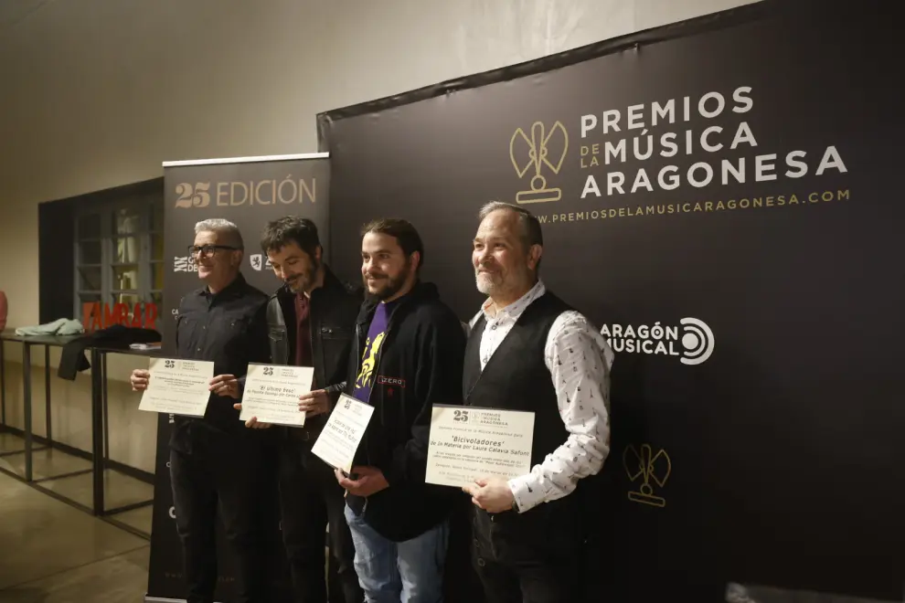 Presentación de los nominados a los Premios de la Música Aragonesa en el Espacio Ambar en Zaragoza