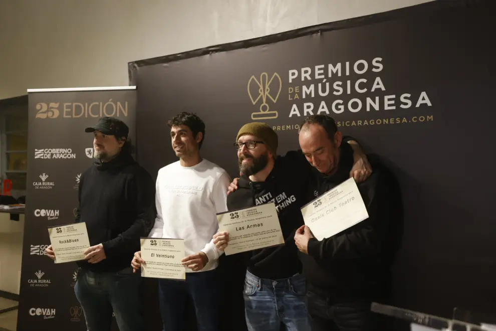 Presentación de los nominados a los Premios de la Música Aragonesa en el Espacio Ambar en Zaragoza