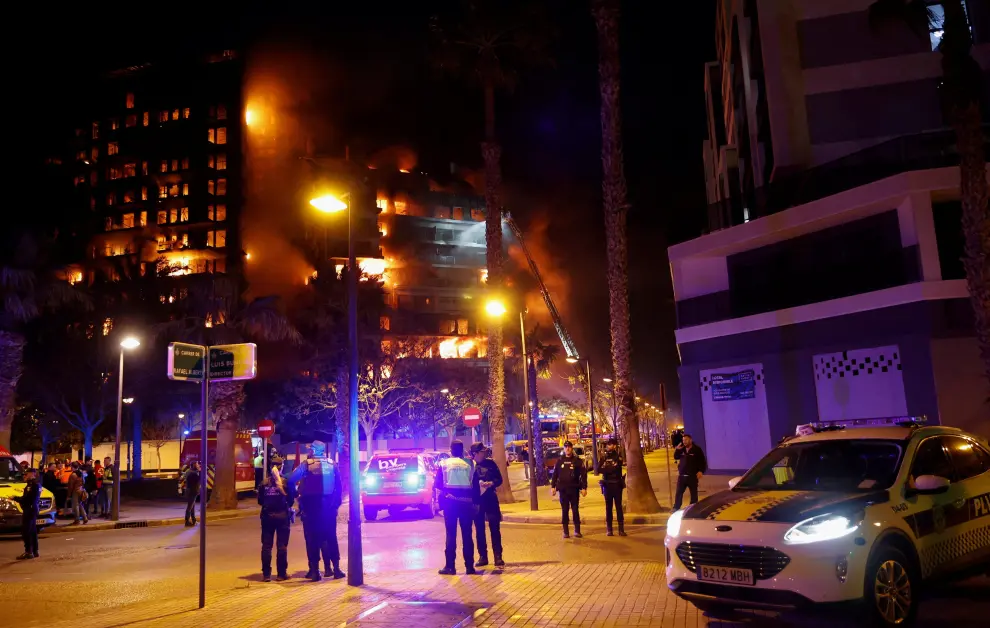 Incendio en un edificio en Valencia
