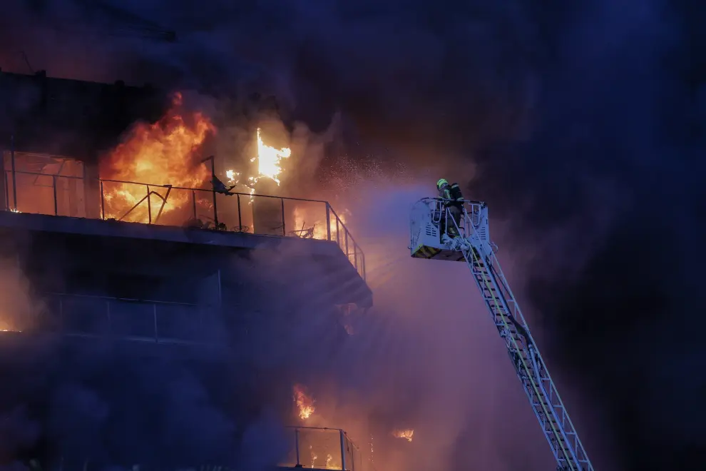 Incendio en un edificio en Valencia