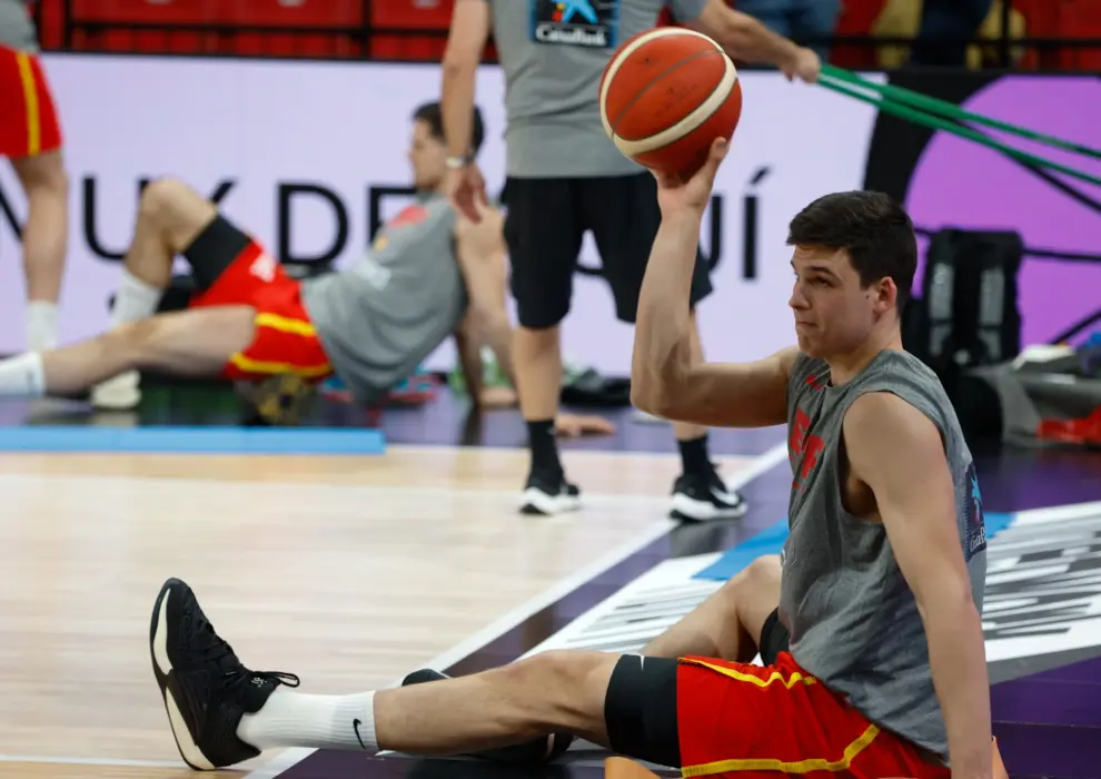 Partido España-Letonia,  encuentro de clasificación para el Eurobasket 2025, en el pabellón Príncipe Felipe de Zaragoza