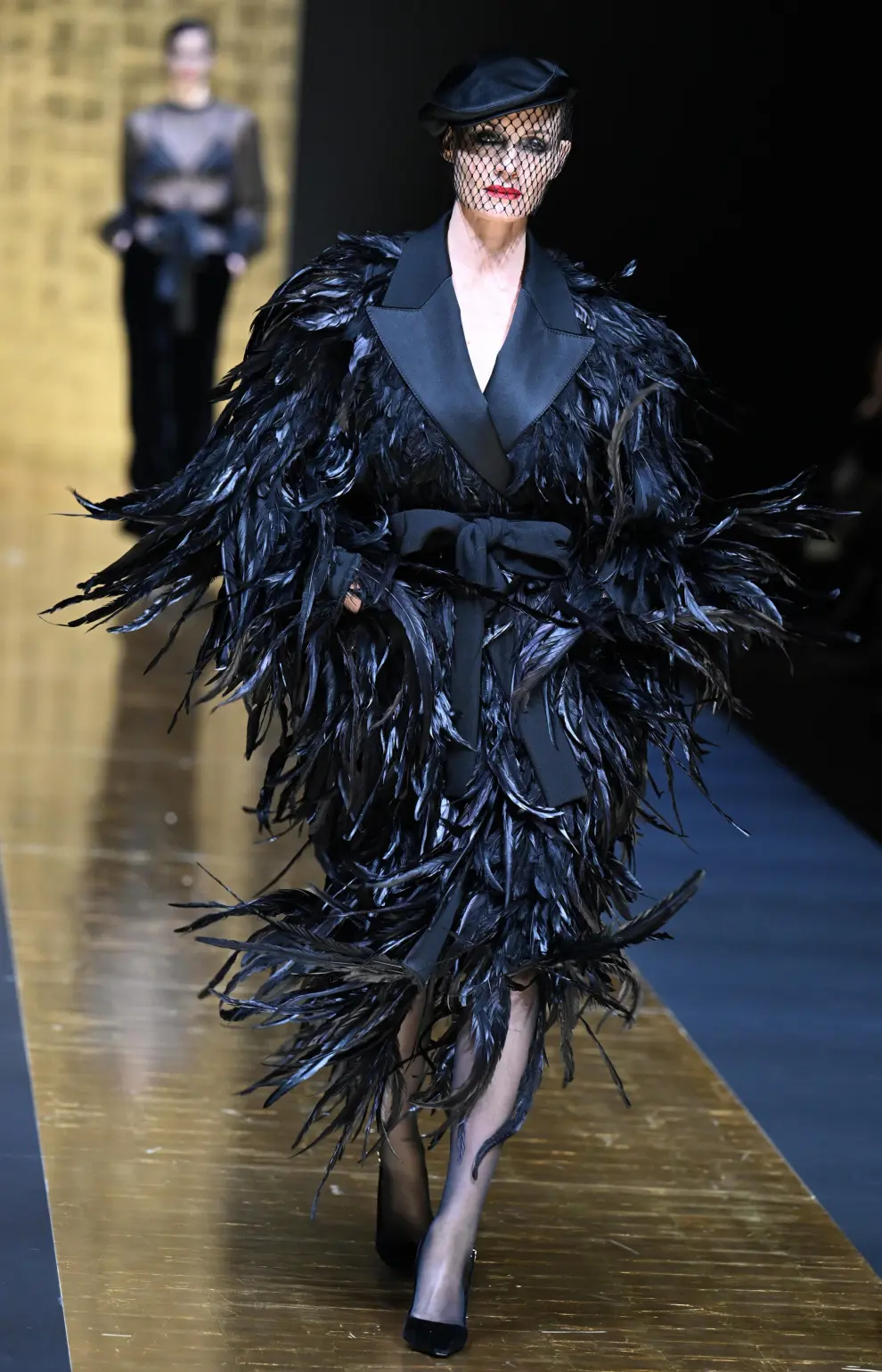 Milan (Italy), 23/02/2024.- A model wears a creation part of the Doler&Gabbana women's Fall-Winter 2024-25 collection presented at the MIlan's Fashion Week in Milan,in Milan, Italy, 24 February 2024. The women's Fall-Winter 2024-25 collection runs from 20 t0 26 February. (Moda, Italia) EFE/EPA/Daniel Dal Zennaro
 ITALY FASHION