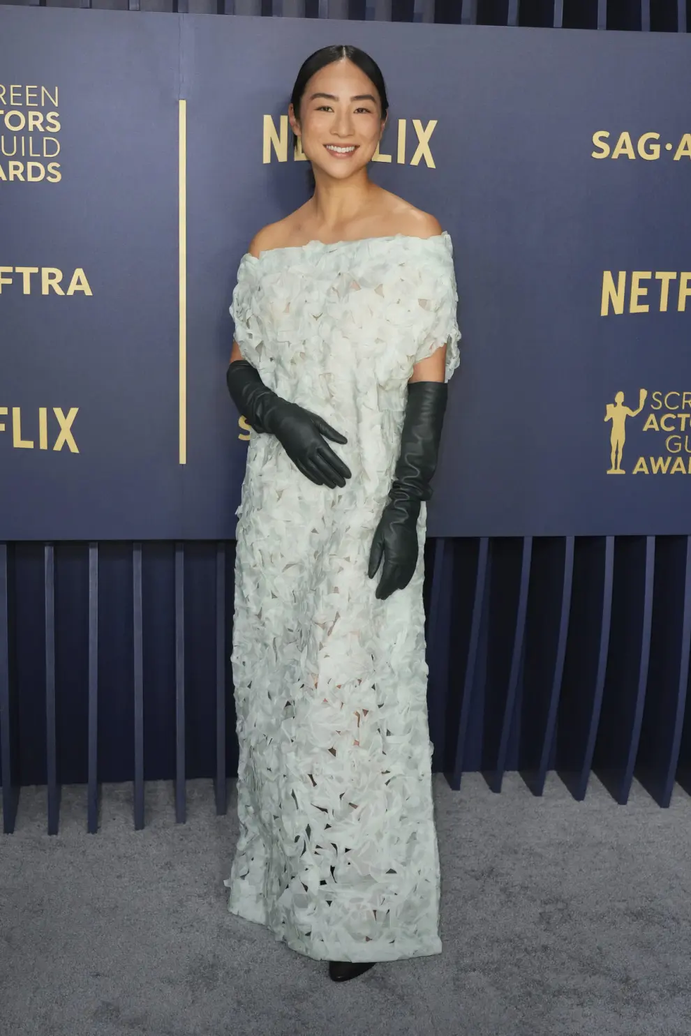 Greta Lee arrives at the 30th annual Screen Actors Guild Awards on Saturday, Feb. 24, 2024, at the Shrine Auditorium in Los Angeles. (Photo by Jordan Strauss/Invision/AP)

Associated Press/LaPresse
Only Italy and Spain