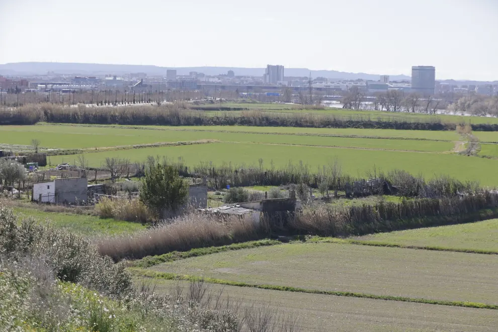 La crecida del Ebro a su paso por Zaragoza.