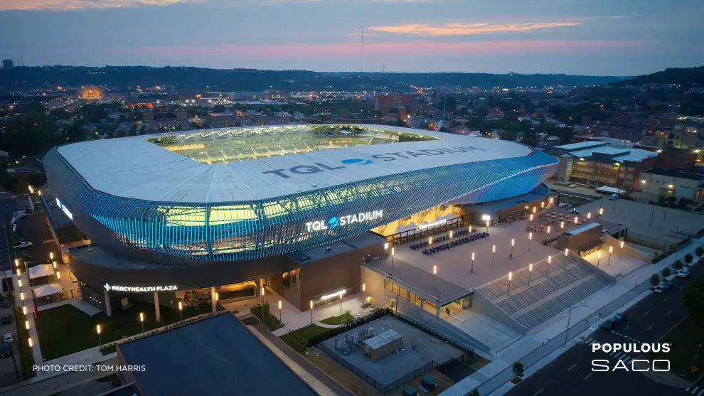 El TQL Estadium pertenece al club de fútbol Cincinnati y se estrenó en 2021.