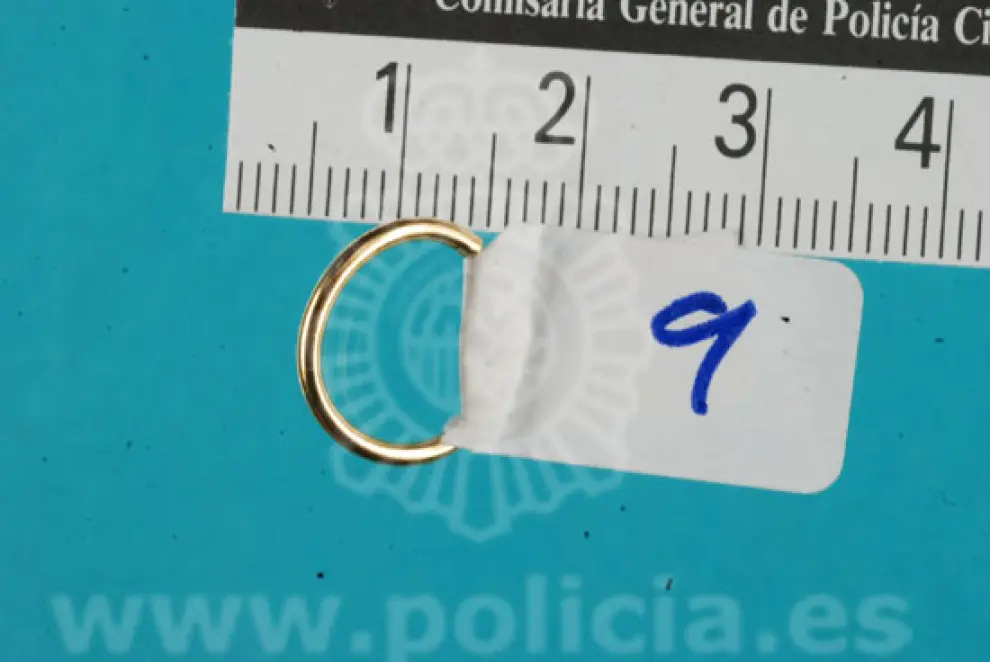 Pendiente recuperado en operaciones en Zaragoza que la Policía Nacional expone en su web.