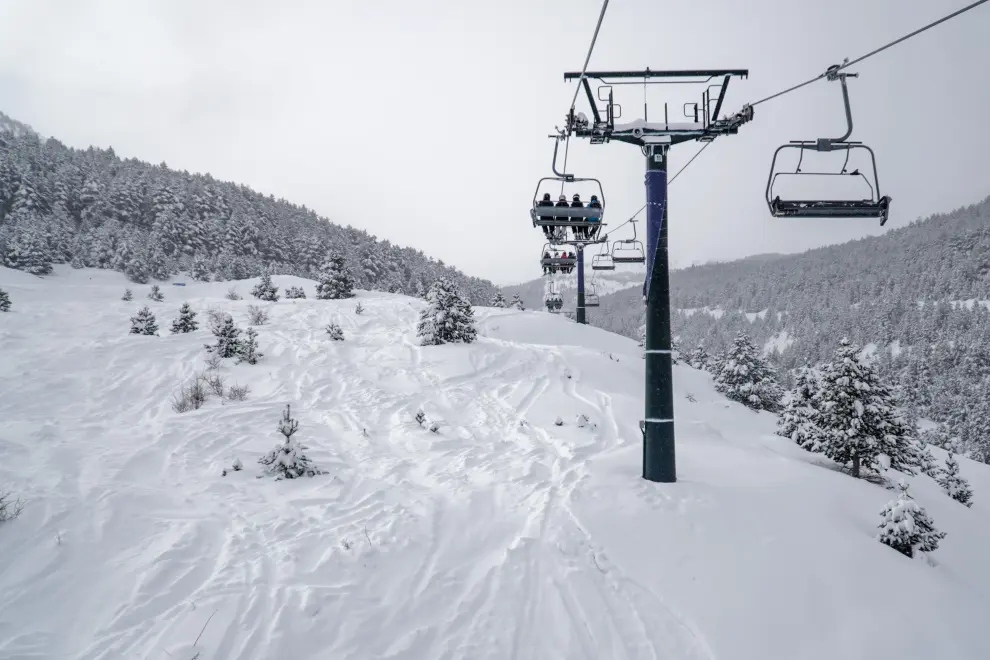 Las estaciones de esquí del grupo Aramón tras la nevada.