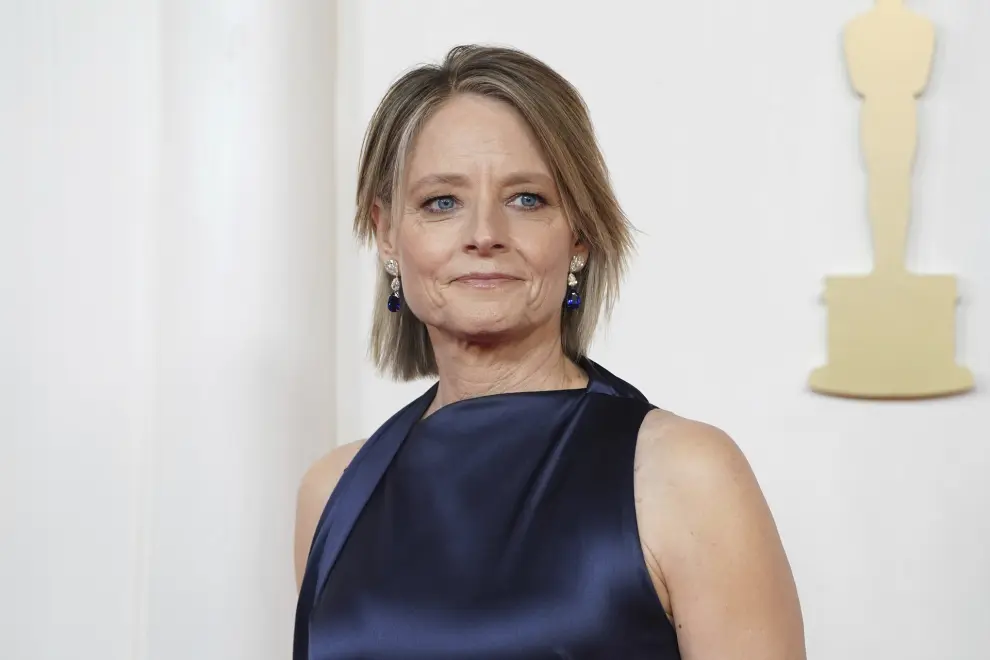 Jodie Foster arrives at the Oscars on Sunday, March 10, 2024, at the Dolby Theatre in Los Angeles. (Photo by Jordan Strauss/Invision/AP)