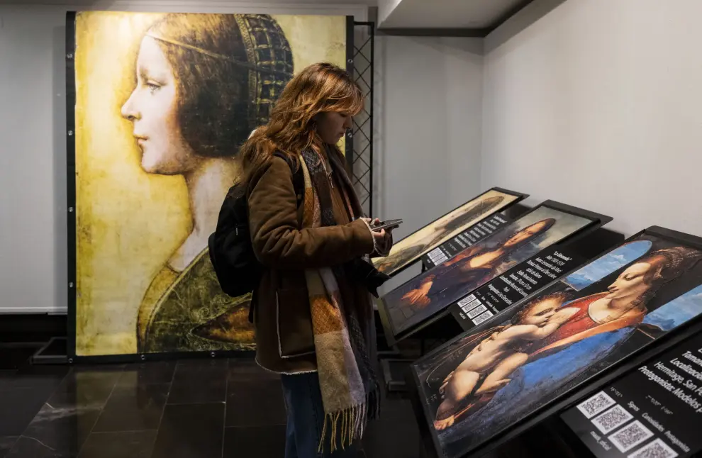 Presentación de la exposición 'Las madonnas de Leonardo' en la sala de exposiciones del Cuarto espacio de la DPZ.