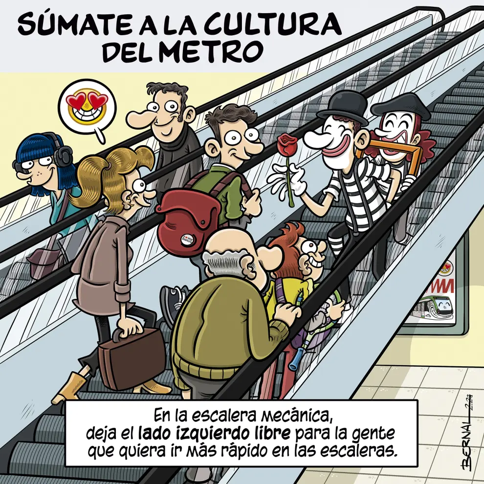 Las viñetas de Bernal, en el metro de Málaga