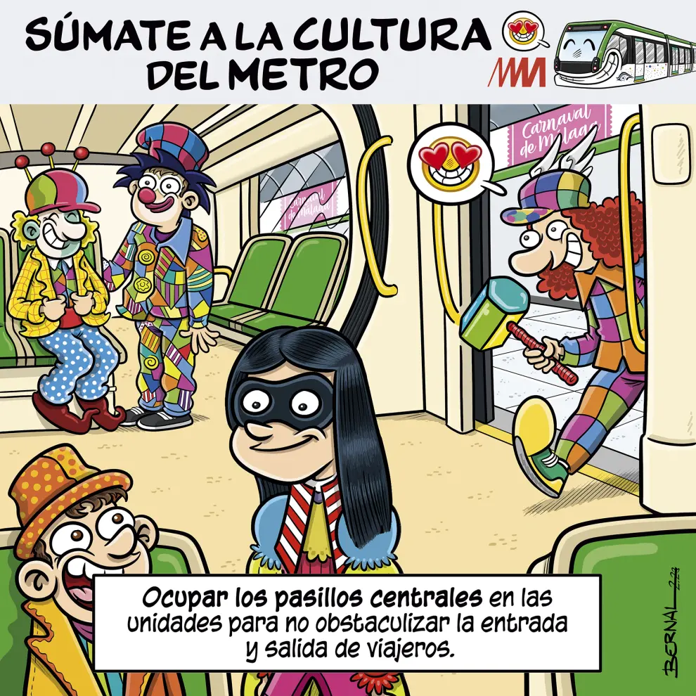 Las viñetas de Bernal, en el metro de Málaga