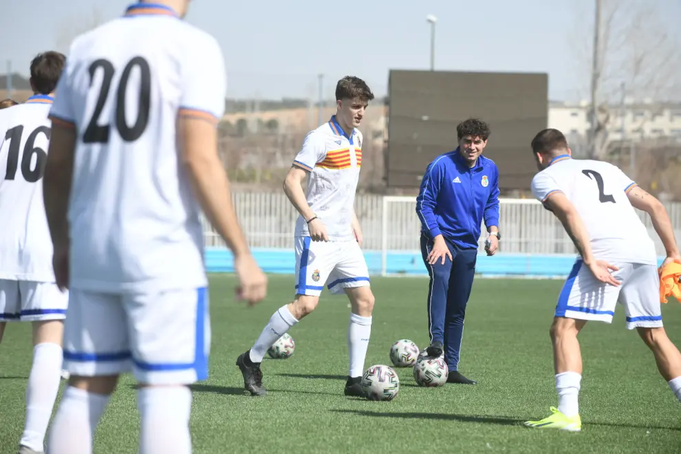Entrenamiento de la selección aragonesa que participa en la Copa Regiones UEFA, en el Pedro Sancho de Zaragoza
