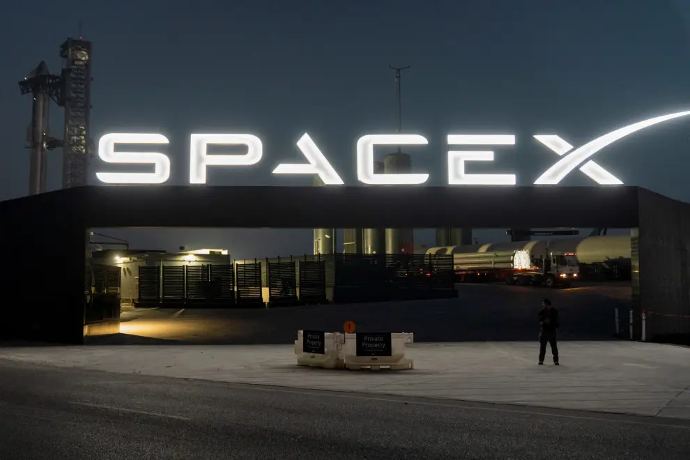 La empresa SpaceX de Elon Musk en Boca Chica, Texas.