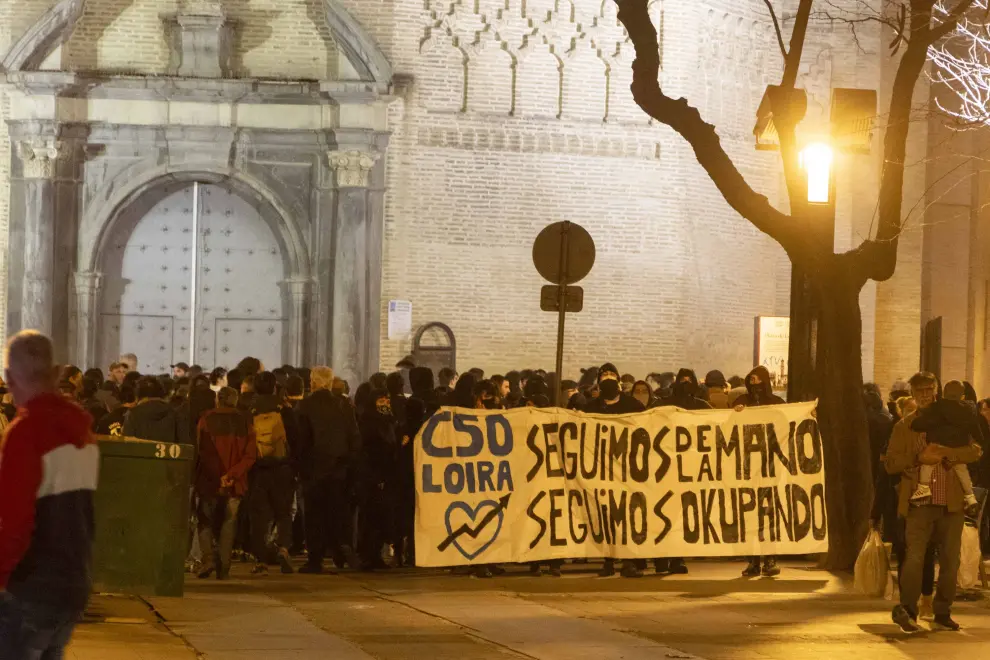Protesta de los 'okupas' por el desalojo del Centro Social ilegal Okupado Loira en La Magdalena.