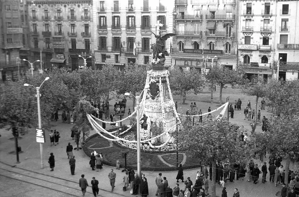 Plaza de España de Zaragoza en los años 50