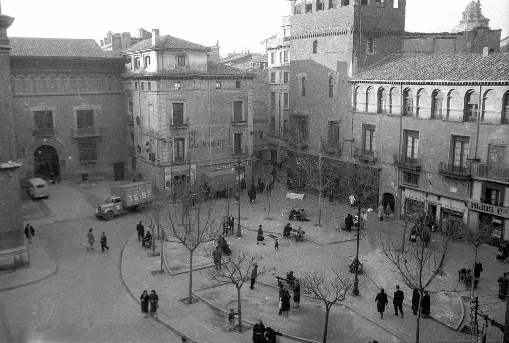 Plaza de San Felipe de Zaragoza en la década de los 50