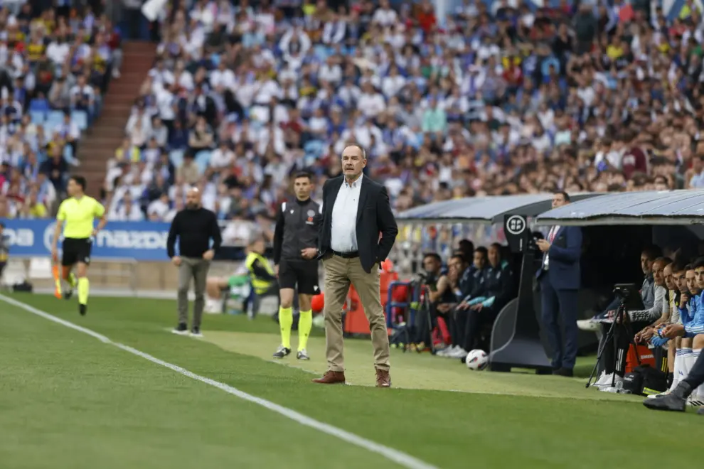 Un momento del partido entre el Real Zaragoza y el Espanyol en La Romareda