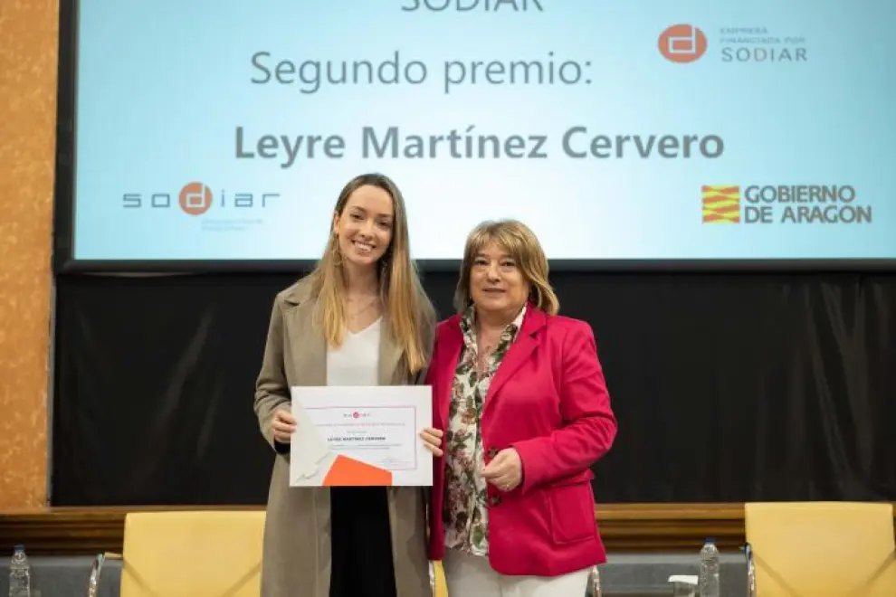 La consejera de Presidencia, Interior y Cultura ha entregado el segundo premio del sello Sodiar, Leyre Martínez