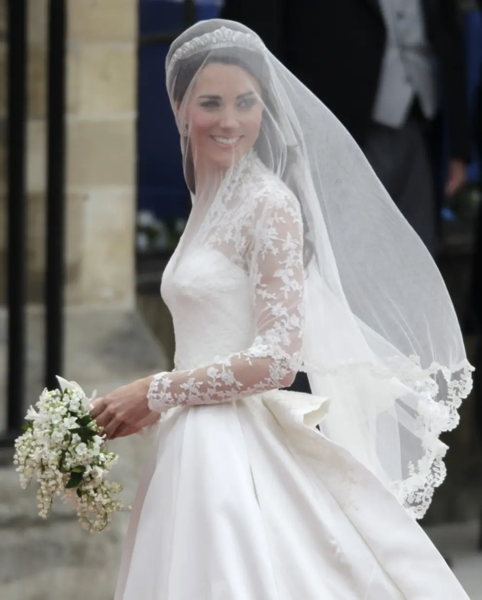 Kate Middleton llega a la Abadía de Westminster en la Boda Real en Londres