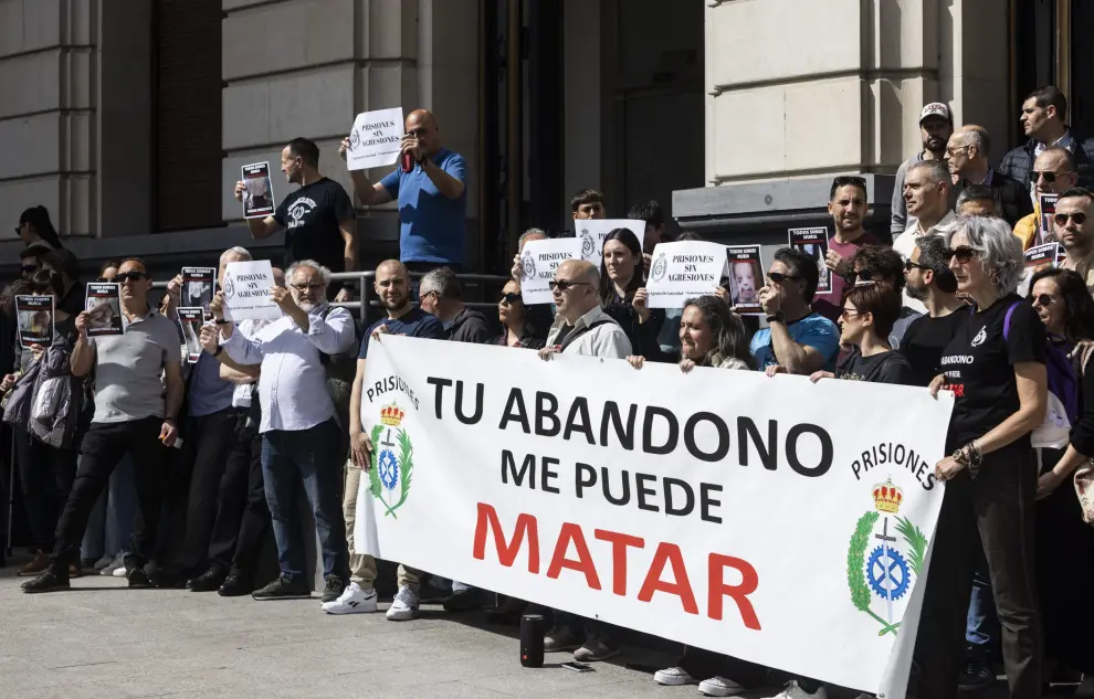Protesta de funcionarios de prisiones en Zaragoza