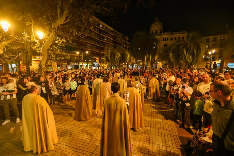 Semana Santa en Zaragoza 2024: viacrucis de Viernes de Dolores de la Oración en el Huerto