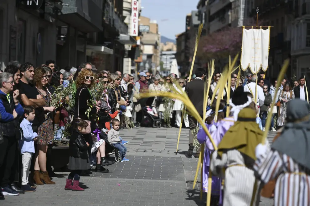 Procesión del domingo  de Ramos en Huesca.