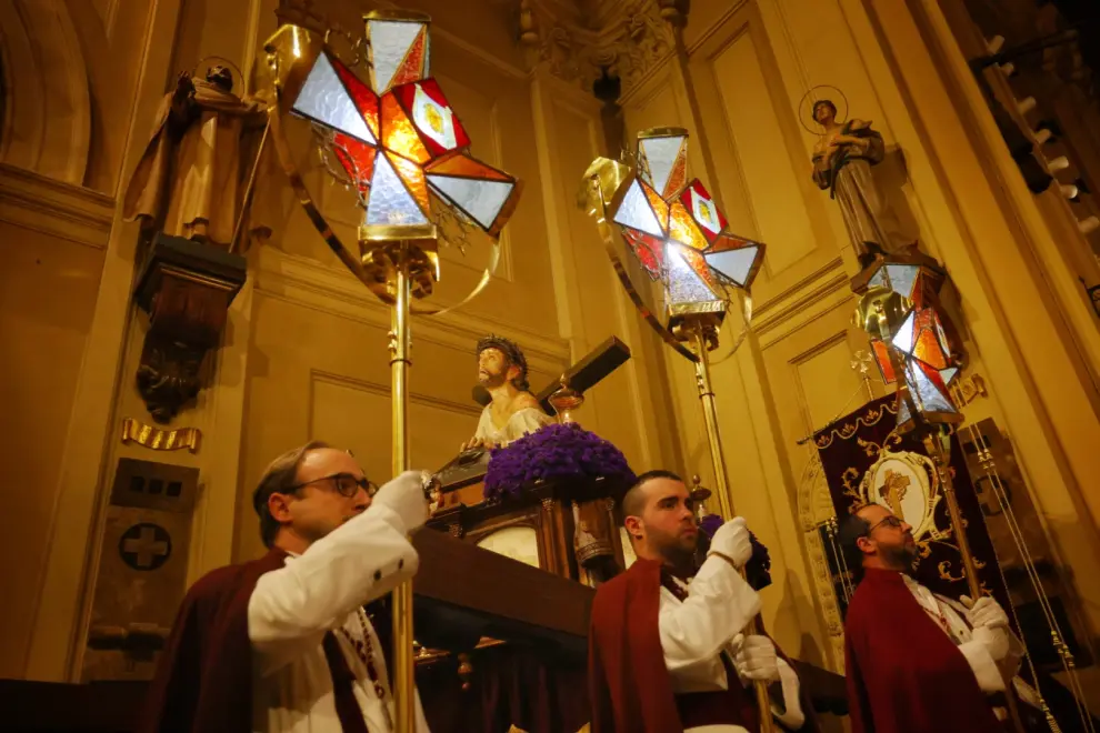 Semana Santa de Zaragoza 2024: cofradía de Jesús Camino del Calvario en Santa Engracia