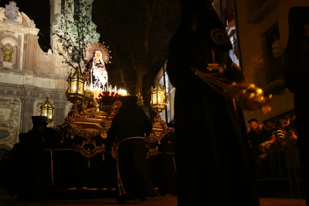 Semana Santa 2024: Procesión de la Hermandad de San Joaquín y la Virgen de los Dolores en Miércoles Santo.